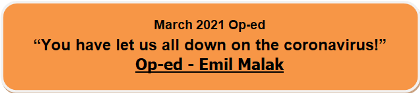 Emil Malak Op-ed March 24, 2021, Coronavirus Vaccine